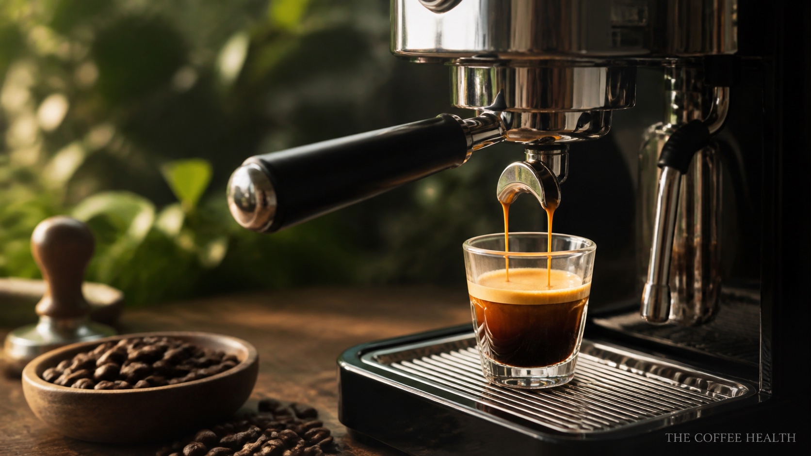 Máy espresso đang chiết xuất cà phê
